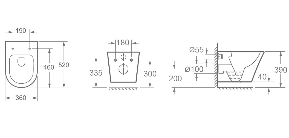 Wellis Clement álló rimless WC