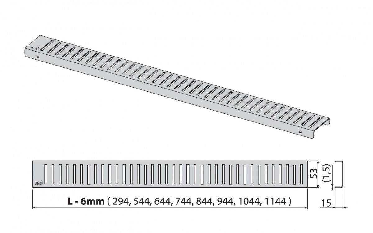 Alcaplast Pure 650L rács