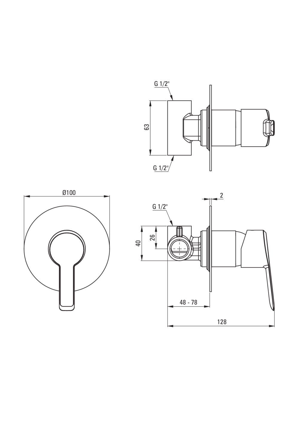 Arnika króm falsík alatti zuhanycsaptelep váltó nélkül