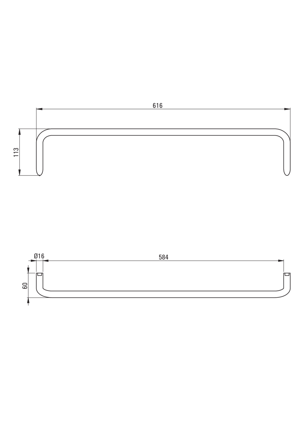 Silia gold fali törölköző akasztó 616 mm