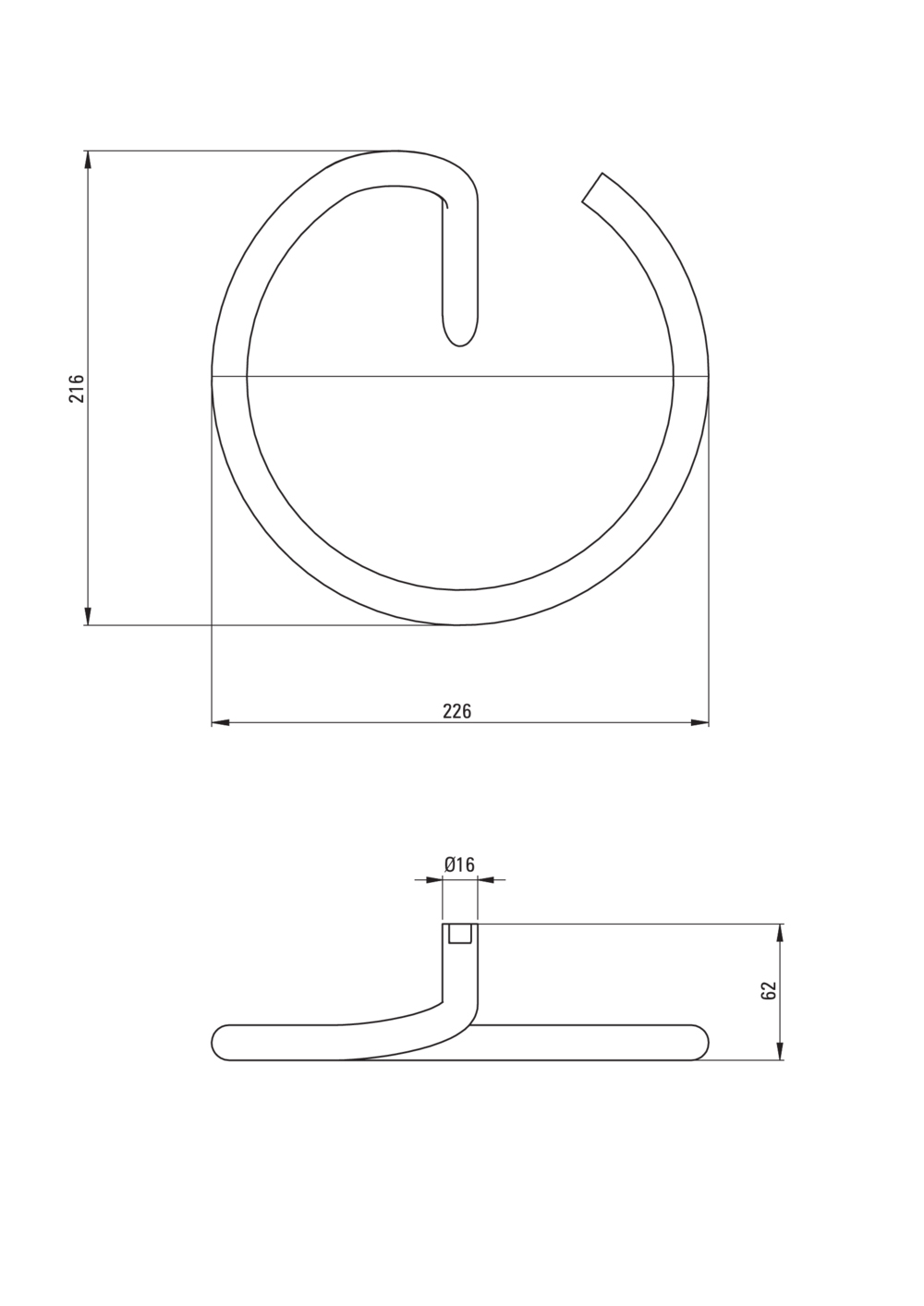 Silia gold fali törölköző tartó karika