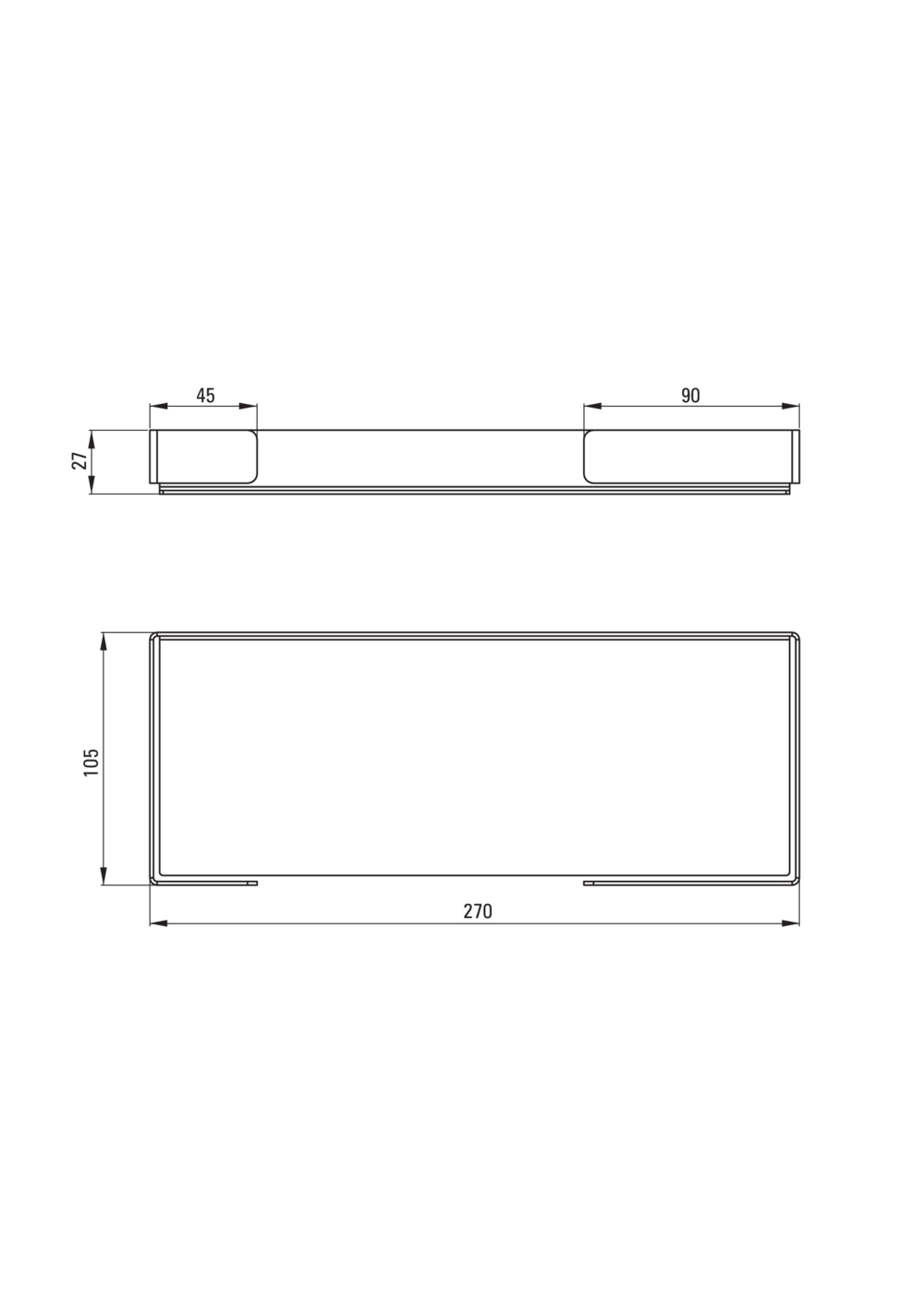 Mokko nero fali polc 105 x 205 x 27