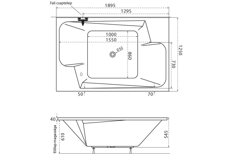 Grande különleges akril kád