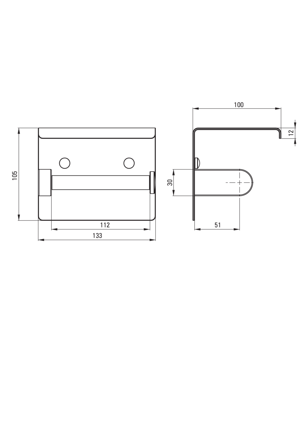 Round króm wc papír tartó